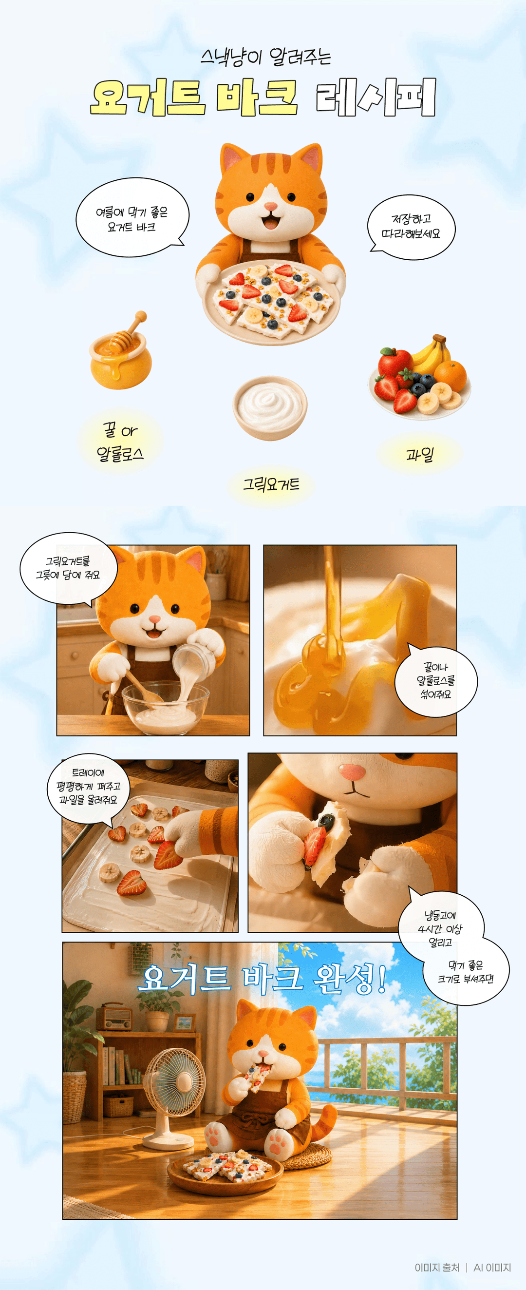 스낵냥이 알려주는 요거트 바크 레시피